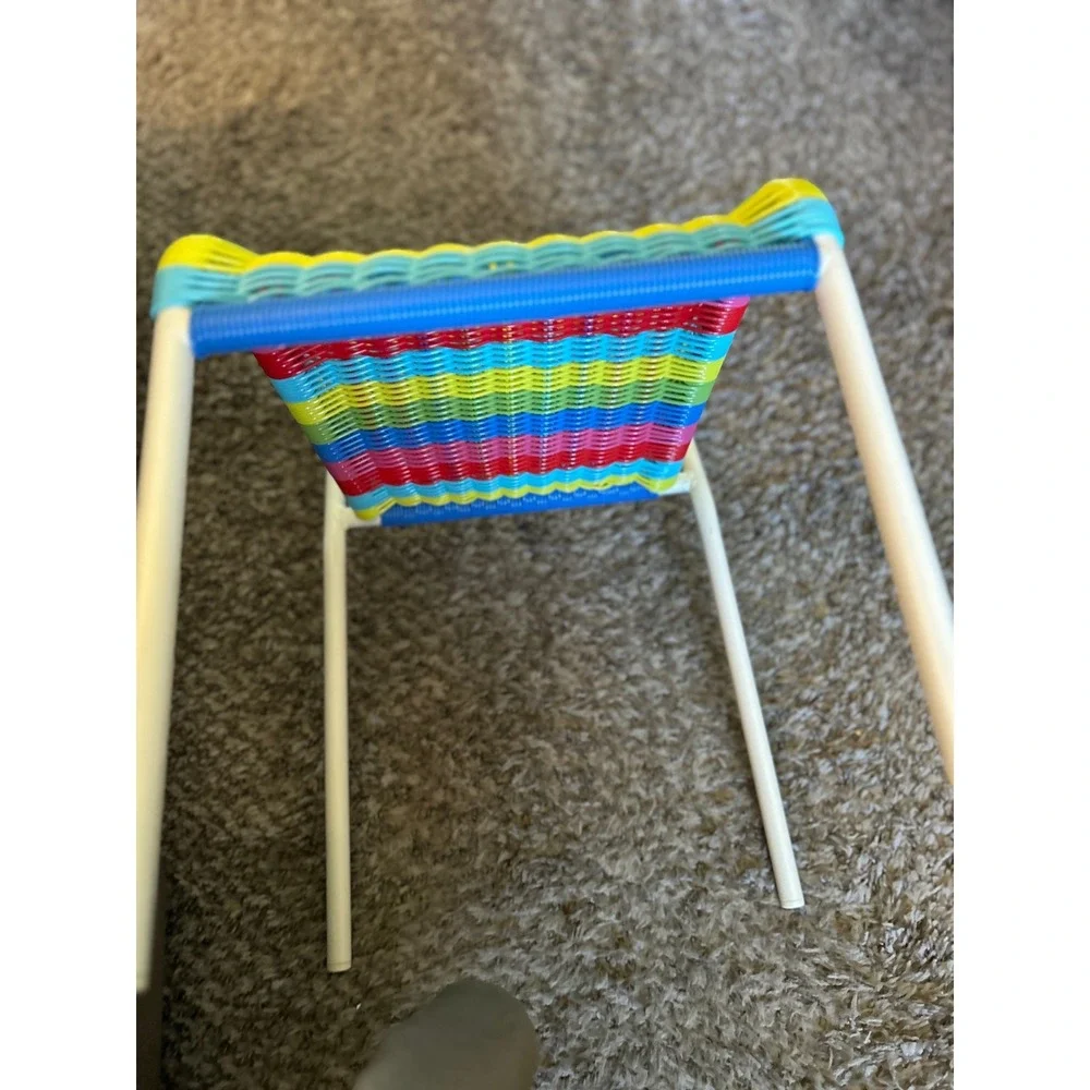 Vintage ikea Kids Rainbow Woven Plastic Chair Excellent Condition 2 available